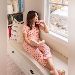 (SET) Knix X Jillian Harris Collab Floral Ruffle Trim Pajamas